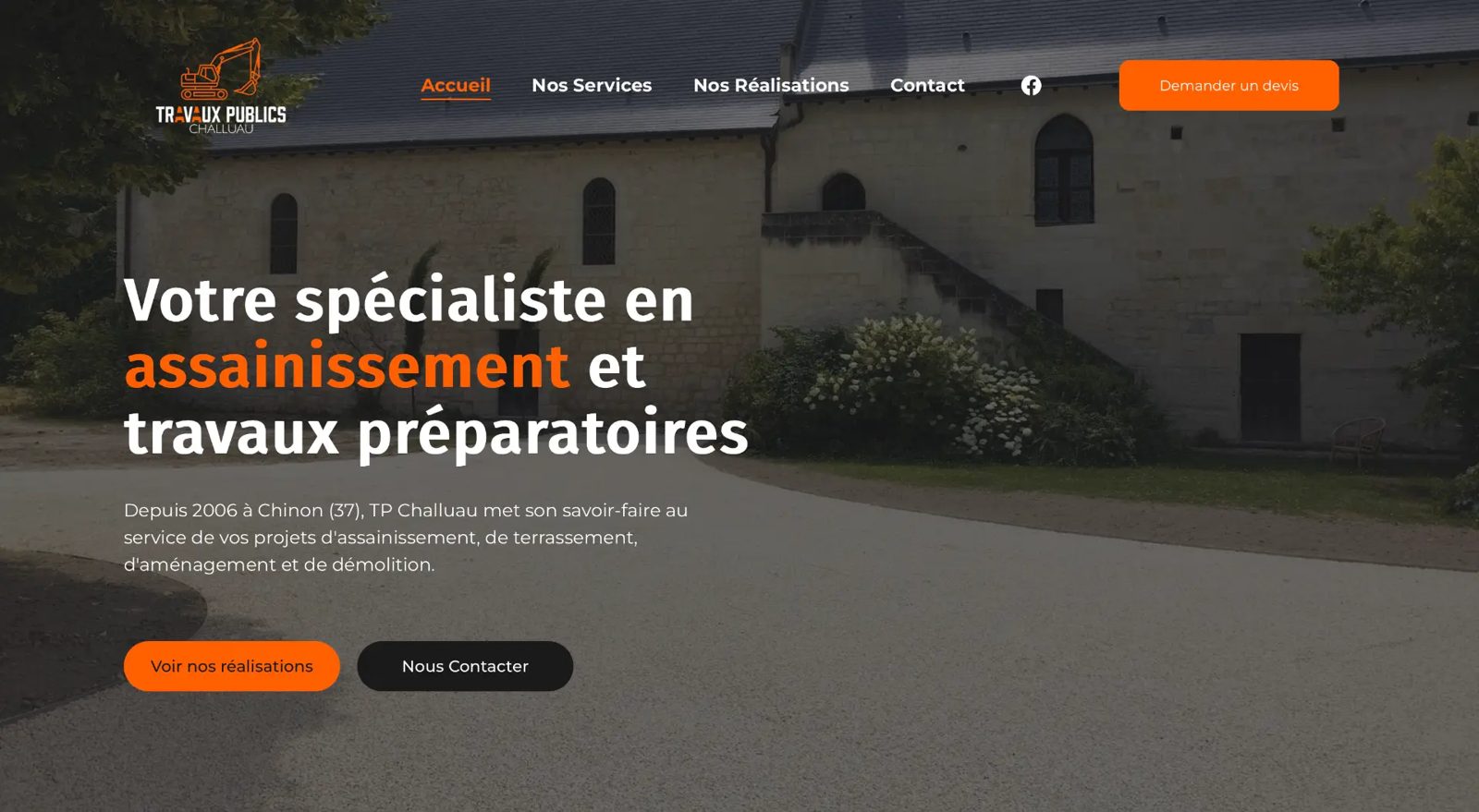 Site internet TP Challuau, vue ordinateur